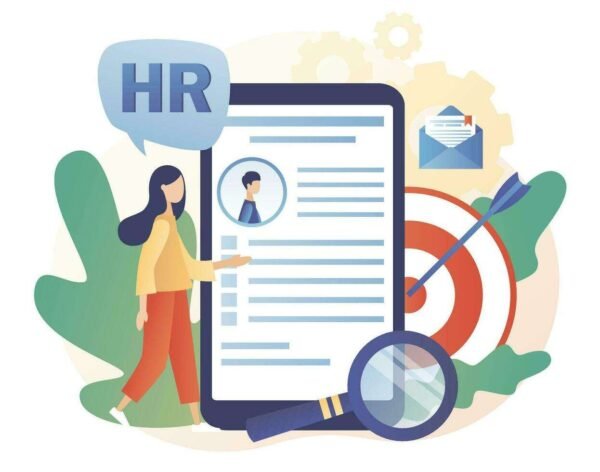 human-resources-management-hr-department-employer-hiring-candidates-online-recruitment-agency-employment-headhunting-business-modern-flat-cartoon-style-illustration-on-white-background-vector
